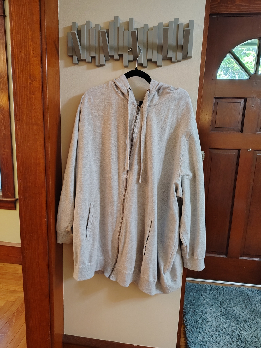 ellos Light Gray Zip-Up Hoodie Jacket